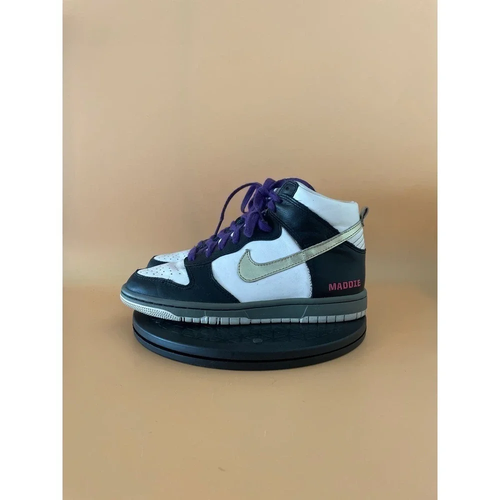 Nike Dunk High GS Basketball Sneakers Size 5.5Y White Black‍‍‍‍‍‍‍‍‍‍‍